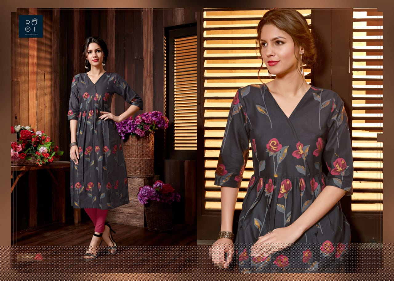 Fashion Club By Rooi Design 2001 To 2010 Series Stylish Colorful Fancy Beautiful Casual Wear & Ethnic Wear & Ready To Wear Heavy Cotton Flex, Cotton Linen, Cotton Gold Printed Kurtis At Wholesale Price