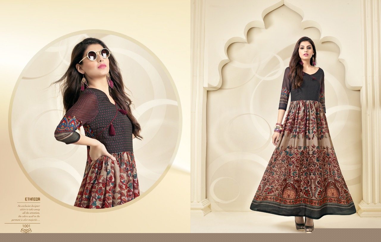 Feeza By Vandana 1001 To 1007 Series Designer Beautiful Stylish Fancy Colorful Party Wear & Ethnic Wear & Ready To Wear Muslin Silk Kurtis At Wholesale Price