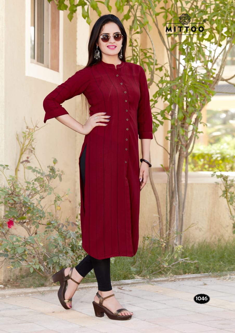 Fentastic Vol-2 By Mittoo 1046 To 1052 Series Beautiful Stylish Fancy Colorful Party Wear & Ethnic Wear Pure Fancy Printed Kurtis At Wholesale Price