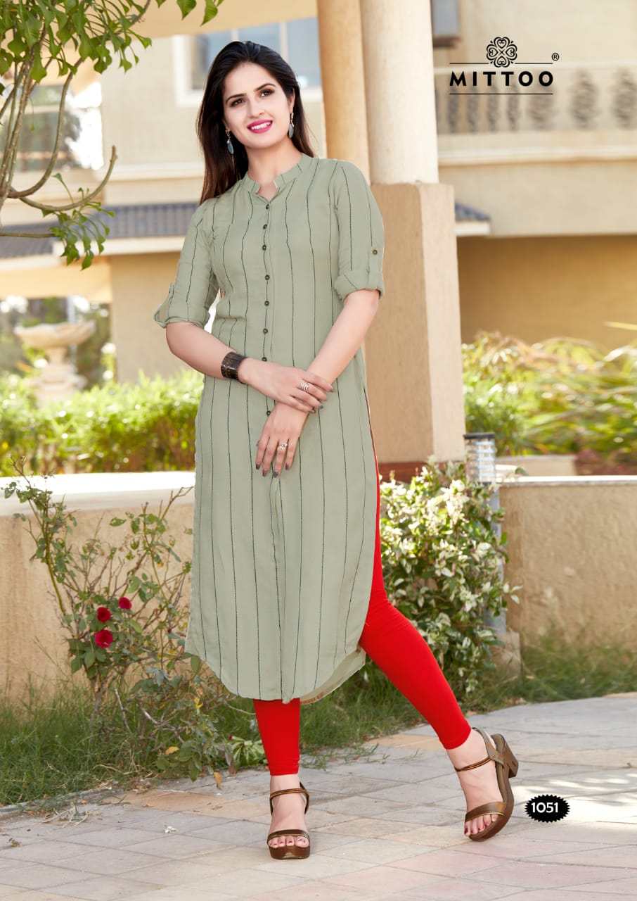 Fentastic Vol-2 By Mittoo 1046 To 1052 Series Beautiful Stylish Fancy Colorful Party Wear & Ethnic Wear Pure Fancy Printed Kurtis At Wholesale Price