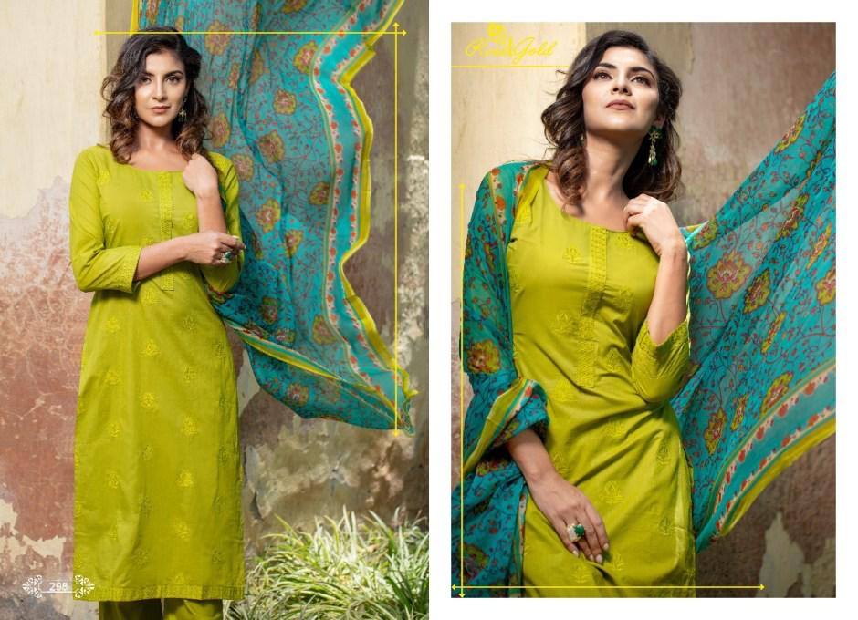Festive Crush-khwaish By Rvee Gold Beautiful Suits Colorful Stylish Fancy Casual Wear & Ethnic Wear Jam Satin With Work Dresses At Wholesale Price