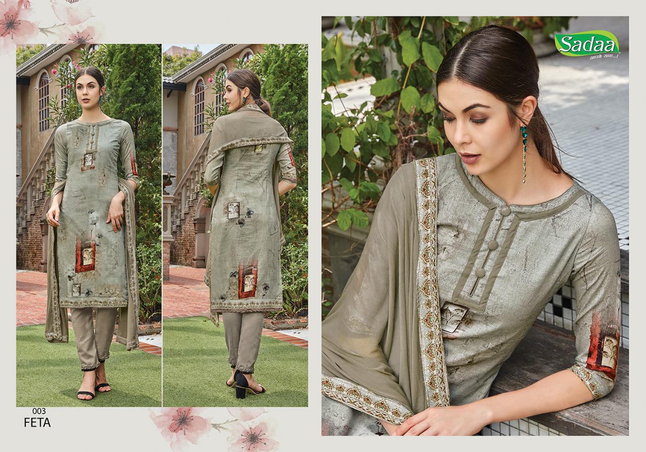 Feta Vol-1 By Sadaa 001 To 010 Series Indian Traditional Wear Collection Beautiful Stylish Fancy Colorful Party Wear & Occasional Wear Glace Printed With Embroidery Dress At Wholesale Price