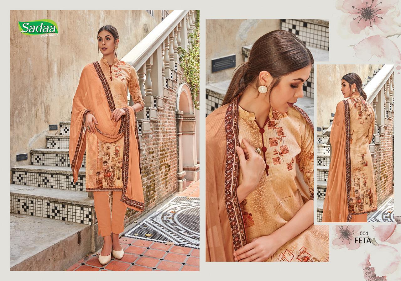 Feta Vol-1 By Sadaa 001 To 010 Series Indian Traditional Wear Collection Beautiful Stylish Fancy Colorful Party Wear & Occasional Wear Glace Printed With Embroidery Dress At Wholesale Price