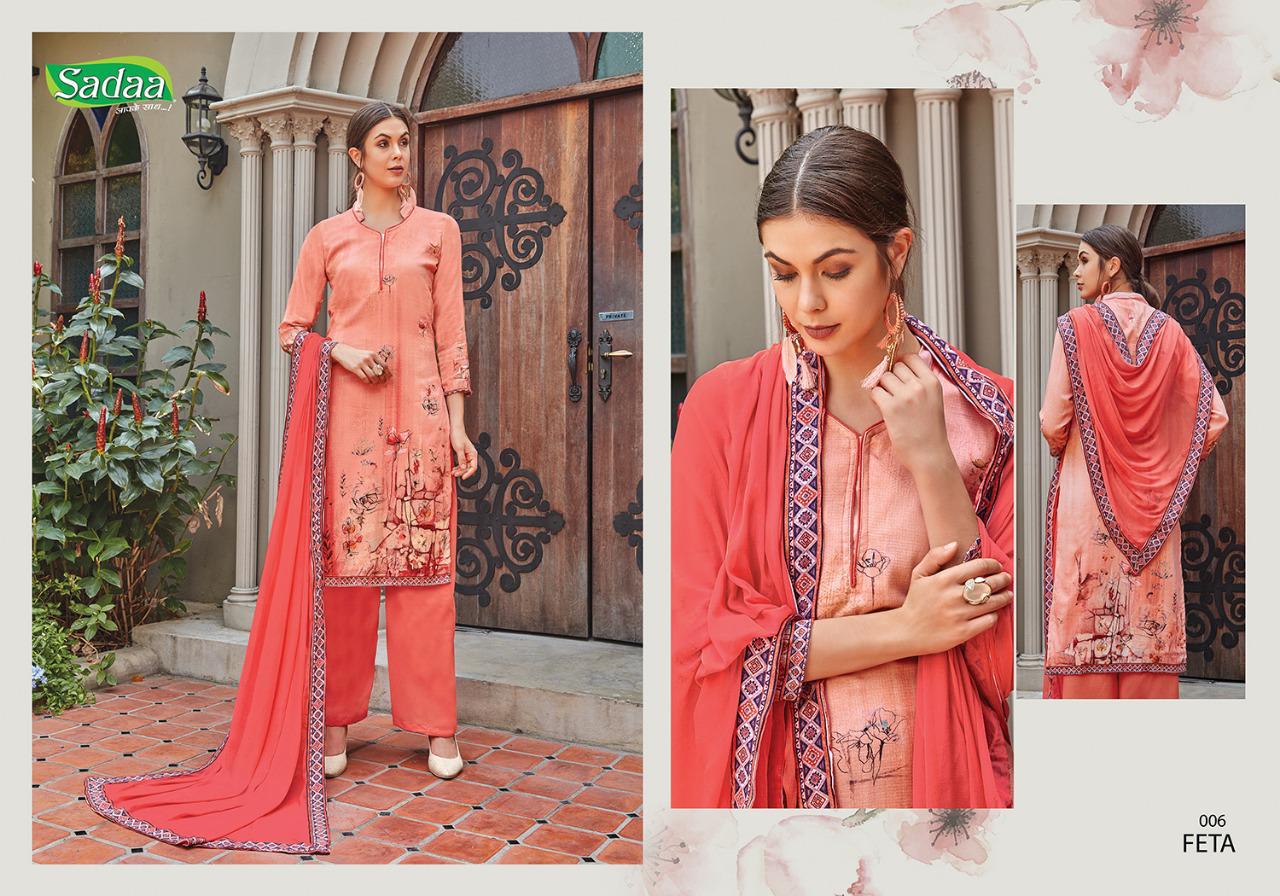Feta Vol-1 By Sadaa 001 To 010 Series Indian Traditional Wear Collection Beautiful Stylish Fancy Colorful Party Wear & Occasional Wear Glace Printed With Embroidery Dress At Wholesale Price