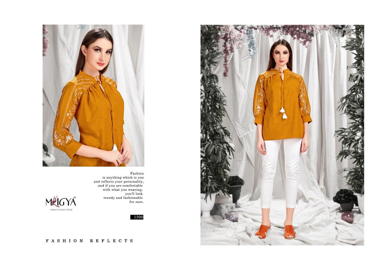 Fiona Vol-6 Nx By Mrigya 1386 To 1391 Series Beautiful Colorful Stylish Fancy Casual Wear & Ethnic Wear & Ready To Wear Rayon Embroidered Kurtis/ Tops At Wholesale Price
