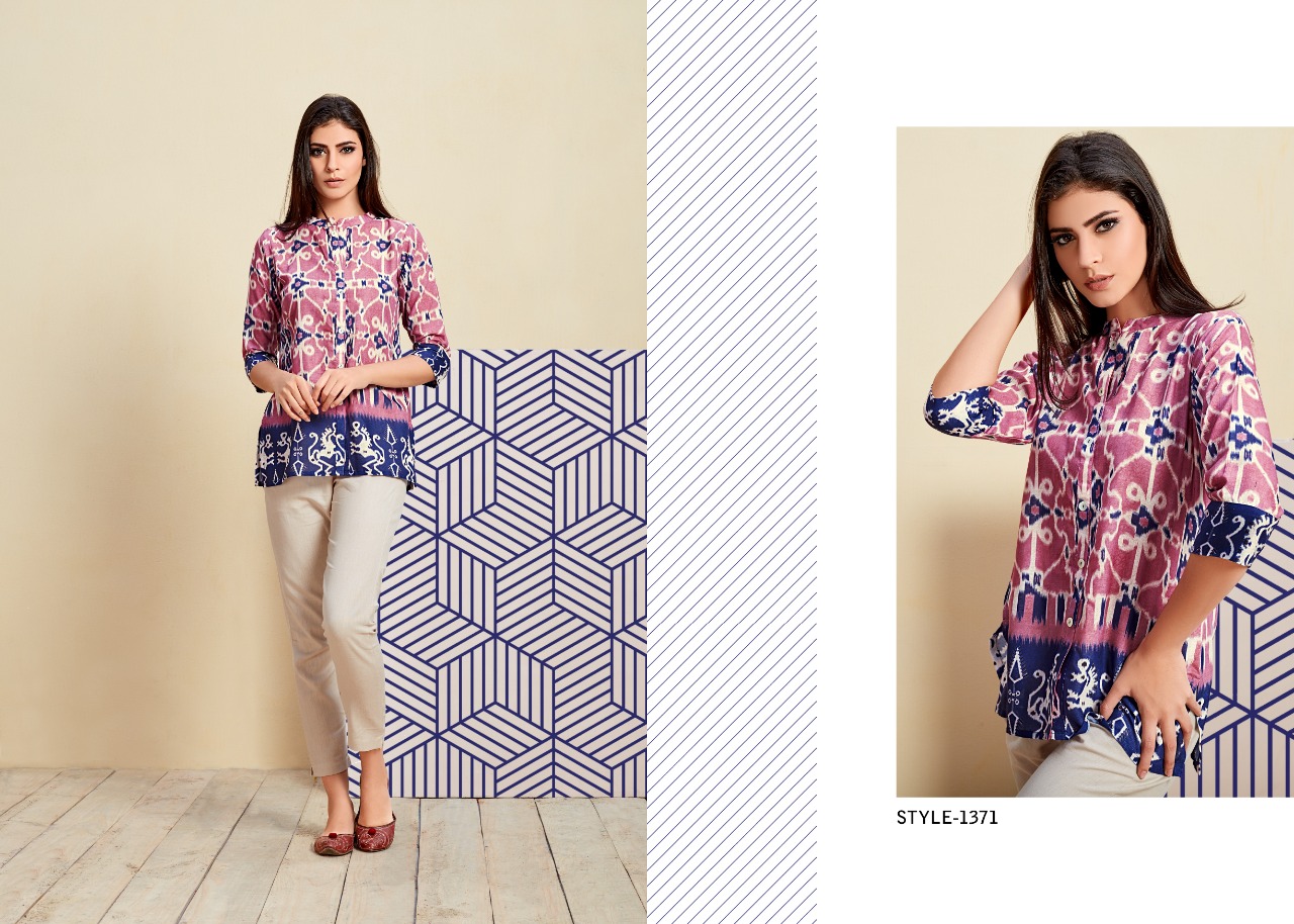 Fiona Digital Vol-2 By Mrigya 1370 To 1377 Series Beautiful Stylish Fancy Colorful Casual Wear & Ethnic Wear & Ready To Wear Cotton Printed Tops At Wholesale Price