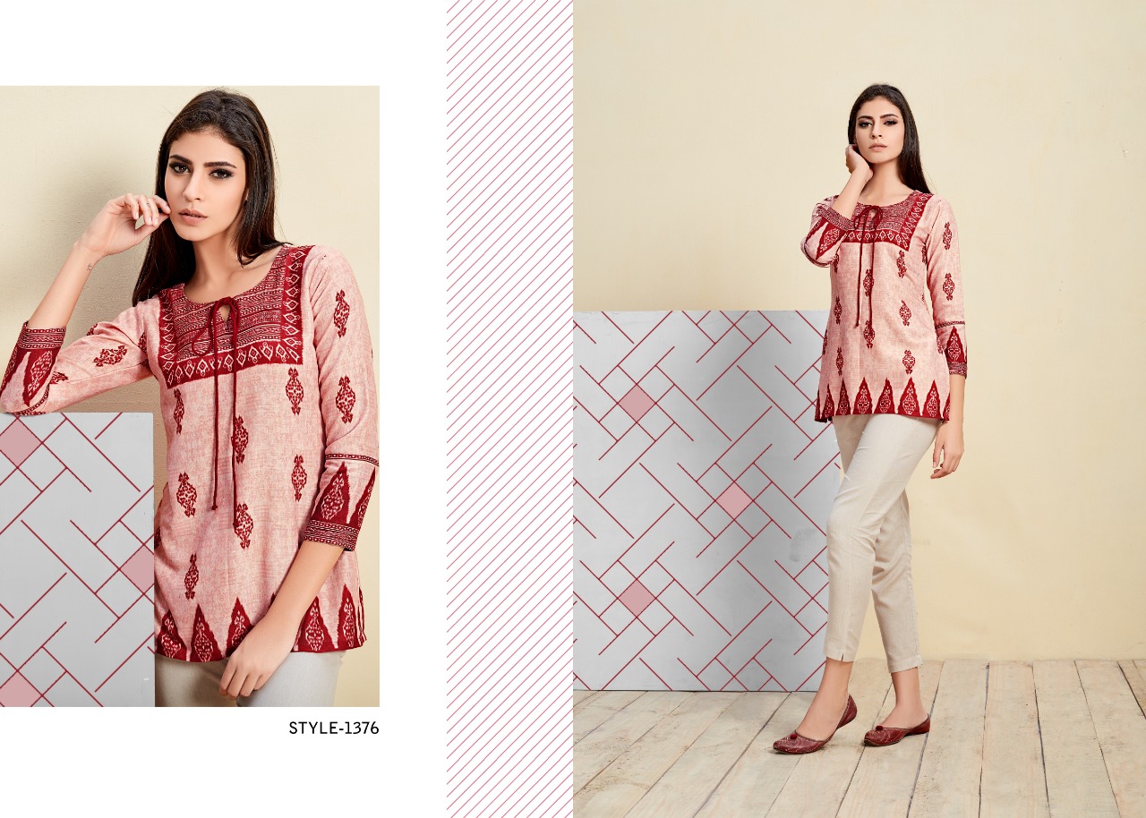 Fiona Digital Vol-2 By Mrigya 1370 To 1377 Series Beautiful Stylish Fancy Colorful Casual Wear & Ethnic Wear & Ready To Wear Cotton Printed Tops At Wholesale Price