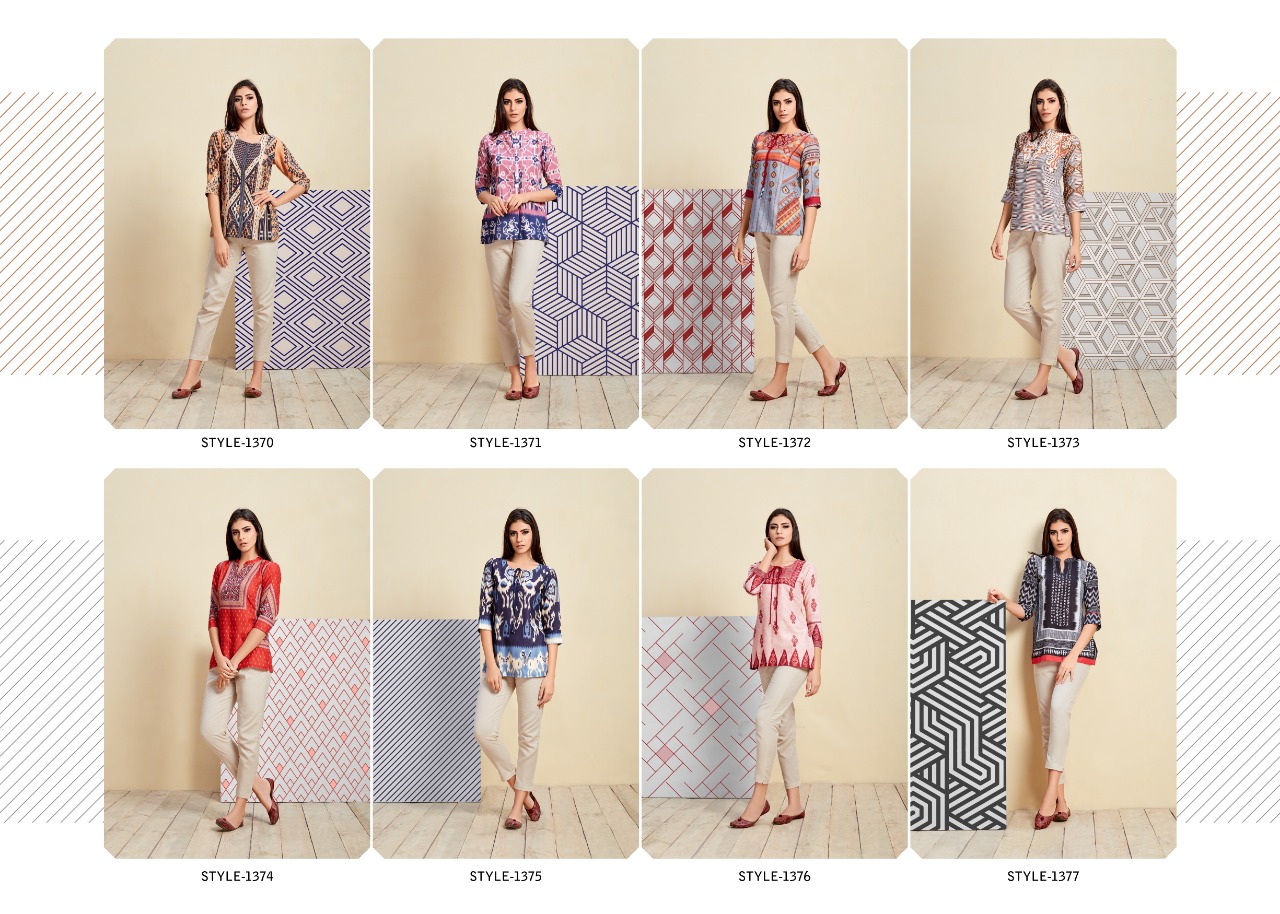 Fiona Digital Vol-2 By Mrigya 1370 To 1377 Series Beautiful Stylish Fancy Colorful Casual Wear & Ethnic Wear & Ready To Wear Cotton Printed Tops At Wholesale Price