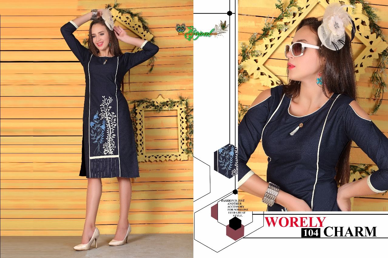Fiona By Gopal 101 To 110 Series Stylish Fancy Beautiful Colorful Casual Wear & Ethnic Wear Heavy Denim Printed Kurtis At Wholesale Price