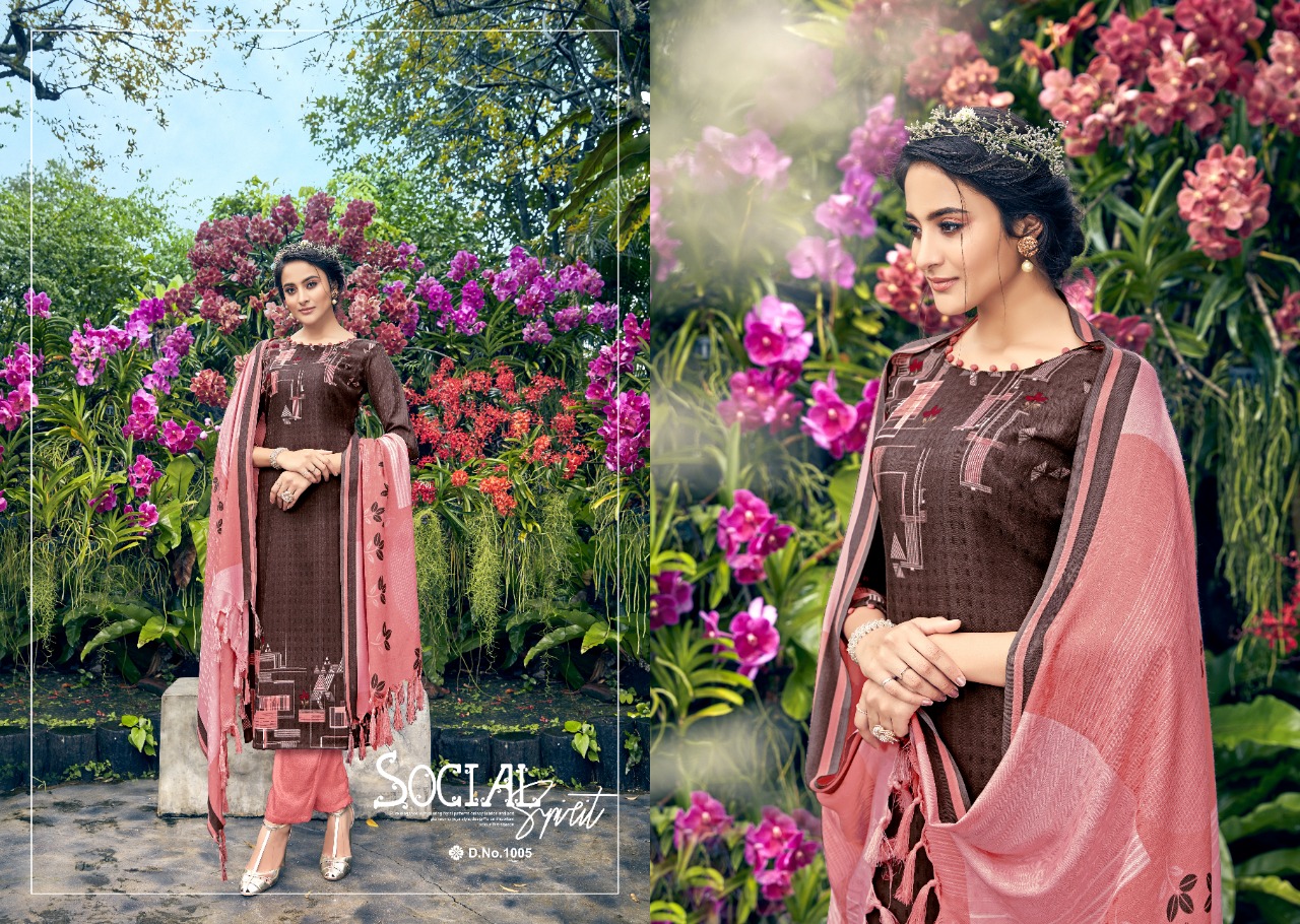 Firdoz By Sumyra 1001 To 1010 Series Beautiful Stylish Fancy Colorful Casual & Party Wear & Ethnic Wear Pure Pashmina Butti Printed Dresses At Wholesale Price