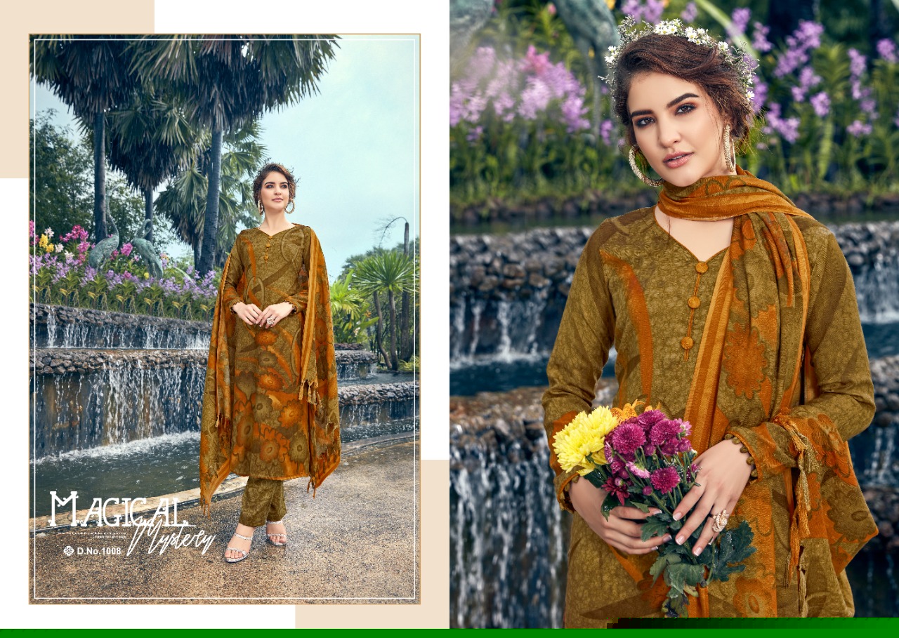 Firdoz By Sumyra 1001 To 1010 Series Beautiful Stylish Fancy Colorful Casual & Party Wear & Ethnic Wear Pure Pashmina Butti Printed Dresses At Wholesale Price