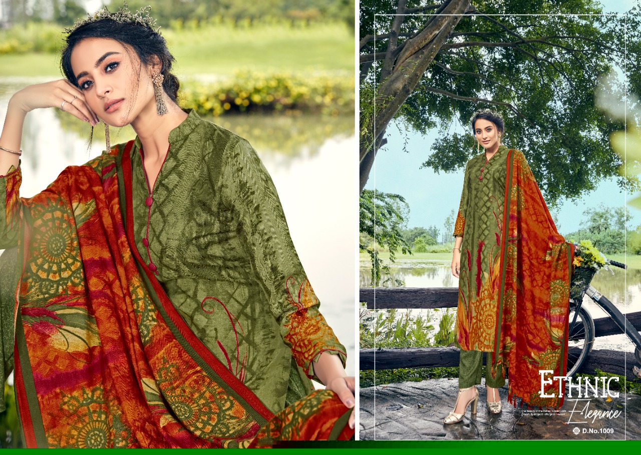Firdoz By Sumyra 1001 To 1010 Series Beautiful Stylish Fancy Colorful Casual & Party Wear & Ethnic Wear Pure Pashmina Butti Printed Dresses At Wholesale Price