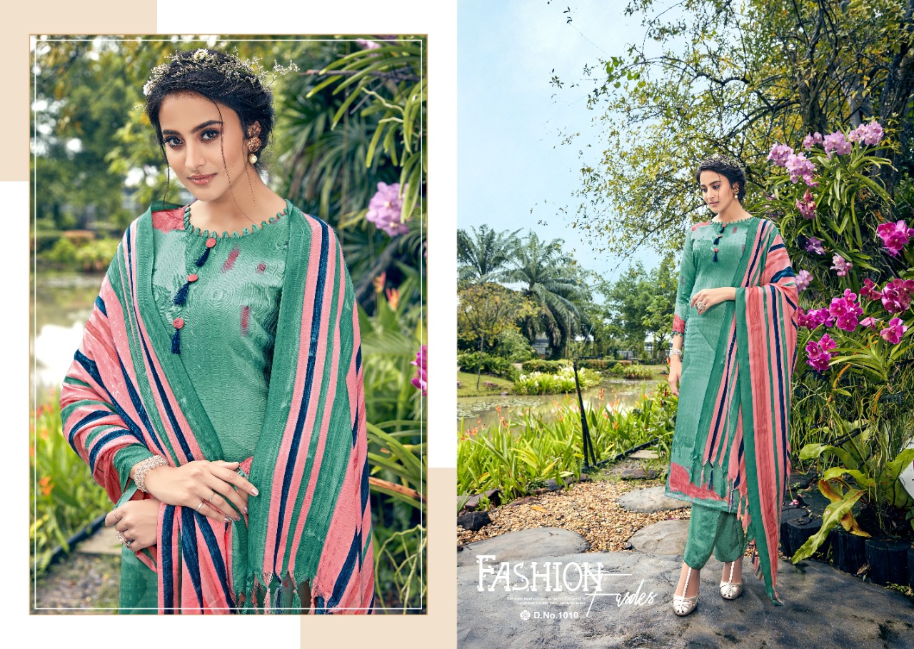 Firdoz By Sumyra 1001 To 1010 Series Beautiful Stylish Fancy Colorful Casual & Party Wear & Ethnic Wear Pure Pashmina Butti Printed Dresses At Wholesale Price