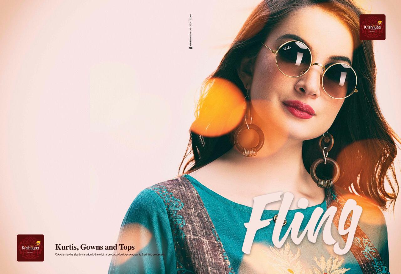 Fling By Krishriyaa 5941 To 5951 Series Beautiful Stylish Fancy Colorful Casual Wear & Ethnic Wear Rayon Embroidered Kurtis At Wholesale Price