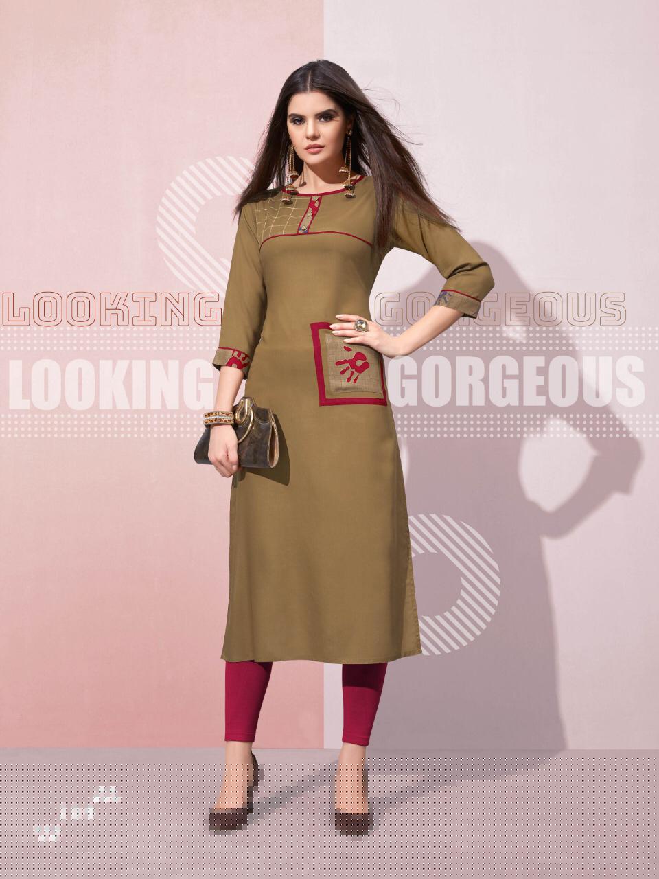 Flora Vol-2 By Laher Fashion 201 To 212 Series Beautiful Colorful Stylish Fancy Casual Wear & Ethnic Wear & Ready To Wear Rayon Printed Kurtis At Wholesale Price