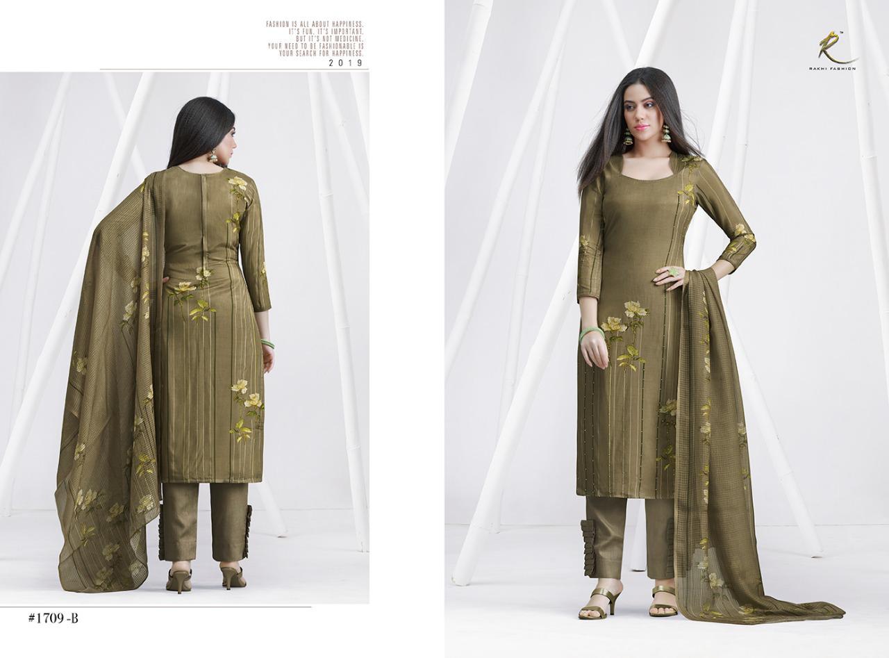 Floral By Rakhi Fashion 1709-a To 1712-b Series Beautiful Stylish Fancy Colorful Casual Wear & Ethnic Wear Pure Viscose Modal Digital Print Digital Print With Embroidery Dresses At Wholesale Price