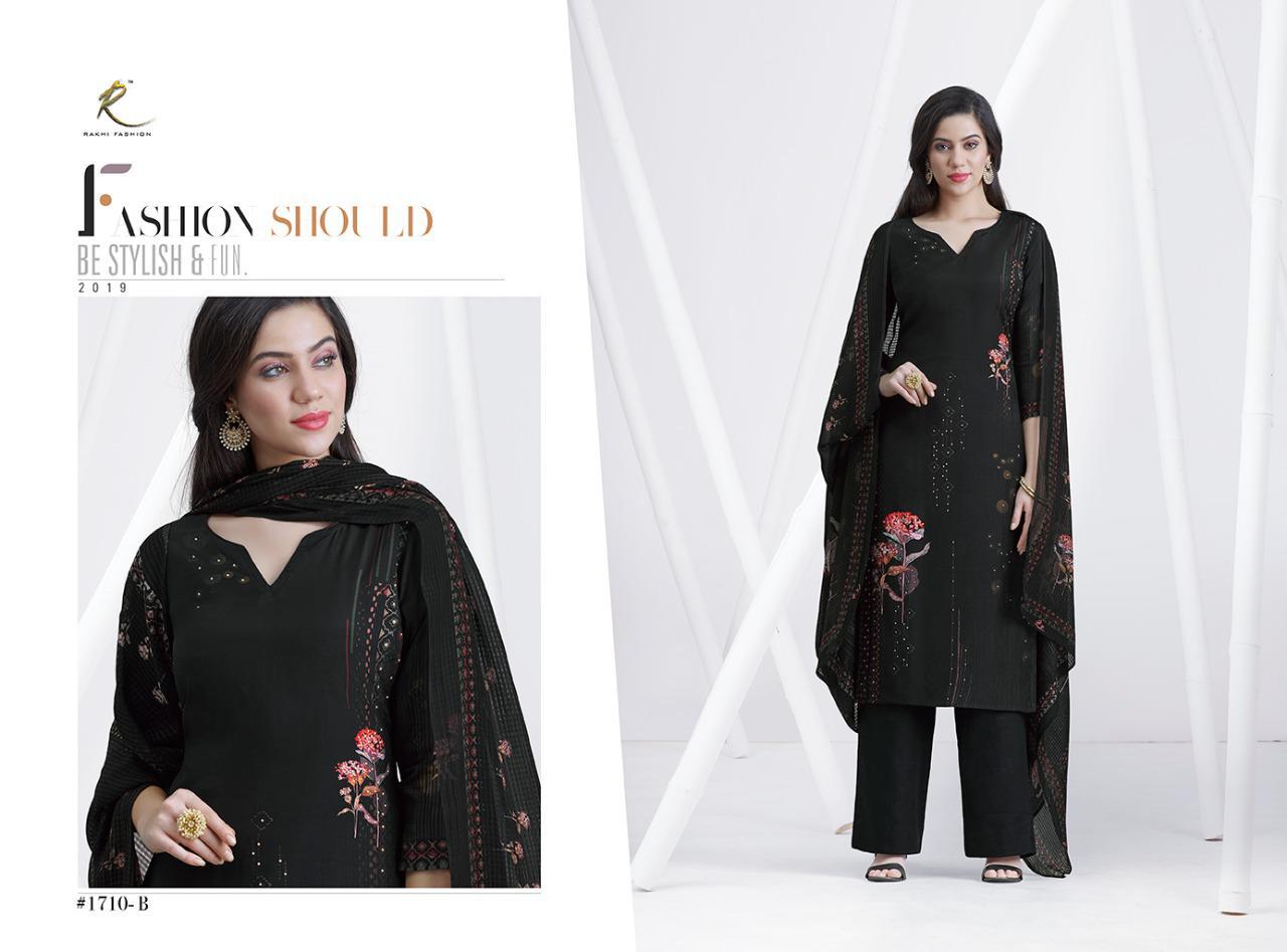 Floral By Rakhi Fashion 1709-a To 1712-b Series Beautiful Stylish Fancy Colorful Casual Wear & Ethnic Wear Pure Viscose Modal Digital Print Digital Print With Embroidery Dresses At Wholesale Price