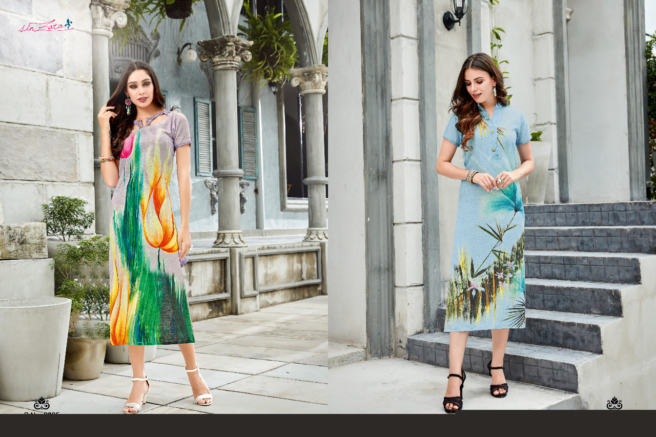 Floraine By Sin Zara 2901 To 2910 Series Beautiful Colorful Stylish Fancy Casual Wear & Ethnic Wear & Ready To Wear Linen With Digital Print Kurtis At Wholesale Price