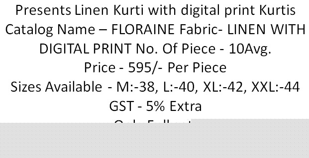 Floraine By Sin Zara 2901 To 2910 Series Beautiful Colorful Stylish Fancy Casual Wear & Ethnic Wear & Ready To Wear Linen With Digital Print Kurtis At Wholesale Price