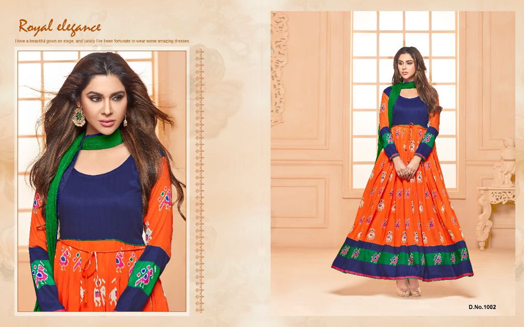 Floral Vol-2 By Amrut Varsha Creation 1001 To 1009 Series Designer Anarkali Suits Beautiful Stylish Fancy Colorful Party Wear & Ethnic Wear Muslin Printed Dresses At Wholesale Price