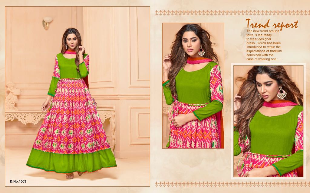 Floral Vol-2 By Amrut Varsha Creation 1001 To 1009 Series Designer Anarkali Suits Beautiful Stylish Fancy Colorful Party Wear & Ethnic Wear Muslin Printed Dresses At Wholesale Price
