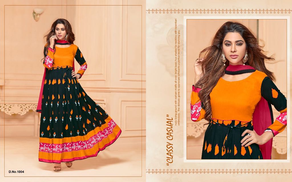 Floral Vol-2 By Amrut Varsha Creation 1001 To 1009 Series Designer Anarkali Suits Beautiful Stylish Fancy Colorful Party Wear & Ethnic Wear Muslin Printed Dresses At Wholesale Price