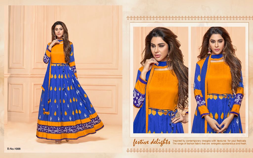 Floral Vol-2 By Amrut Varsha Creation 1001 To 1009 Series Designer Anarkali Suits Beautiful Stylish Fancy Colorful Party Wear & Ethnic Wear Muslin Printed Dresses At Wholesale Price