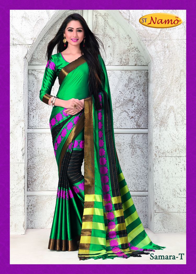 Florence Vol-2 By St Namo Designer Traditional Collection Beautiful Stylish Fancy Colorful Party Wear & Occasional Wear Silk Cotton Printed Sarees At Wholesale Price