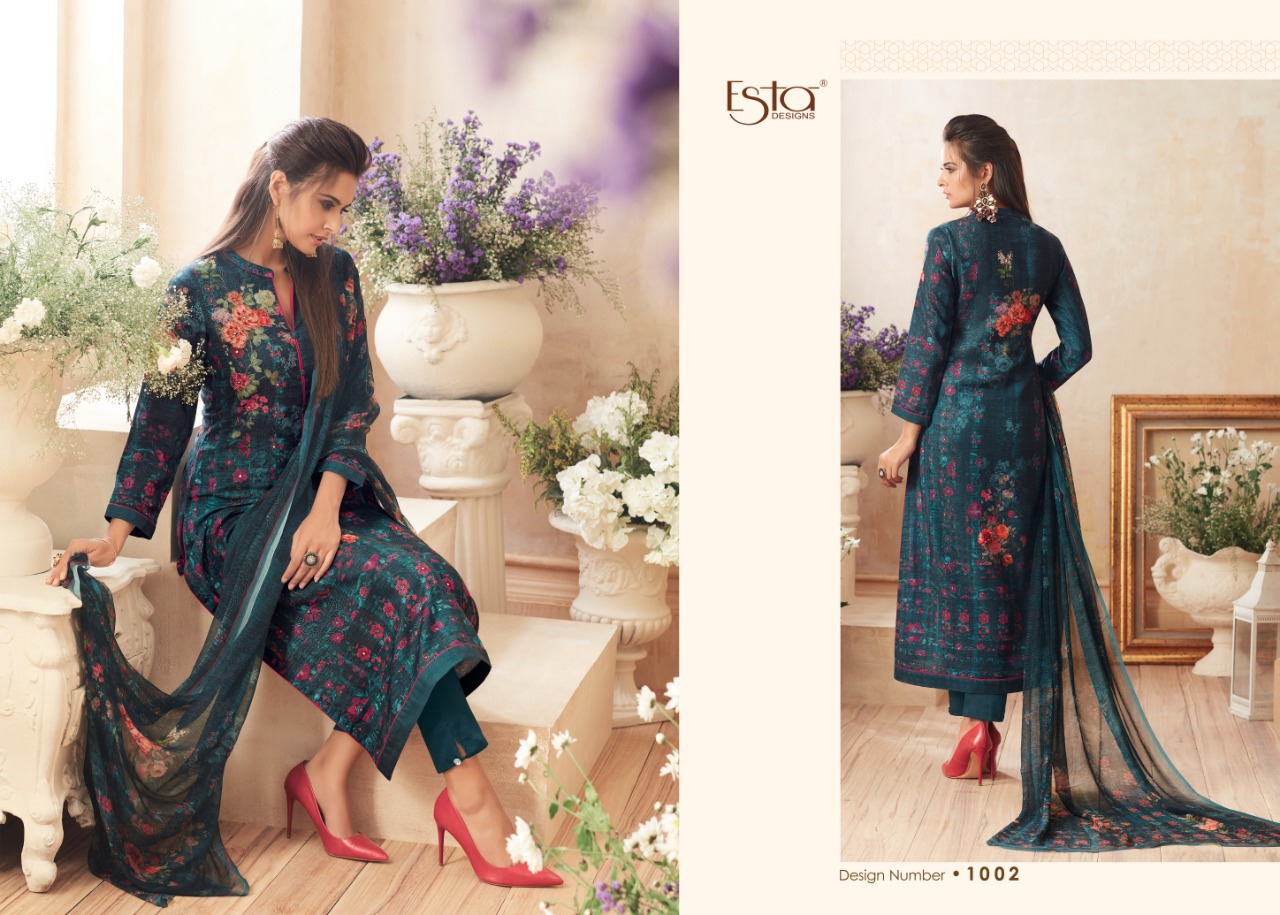 Florence By Esta Designs 1001 To 1012 Series Beautiful Winter Suits Collection Stylish Fancy Colorful Winter Wear & Ethnic Wear Pure Pashmina Embroidered Dresses At Wholesale Price
