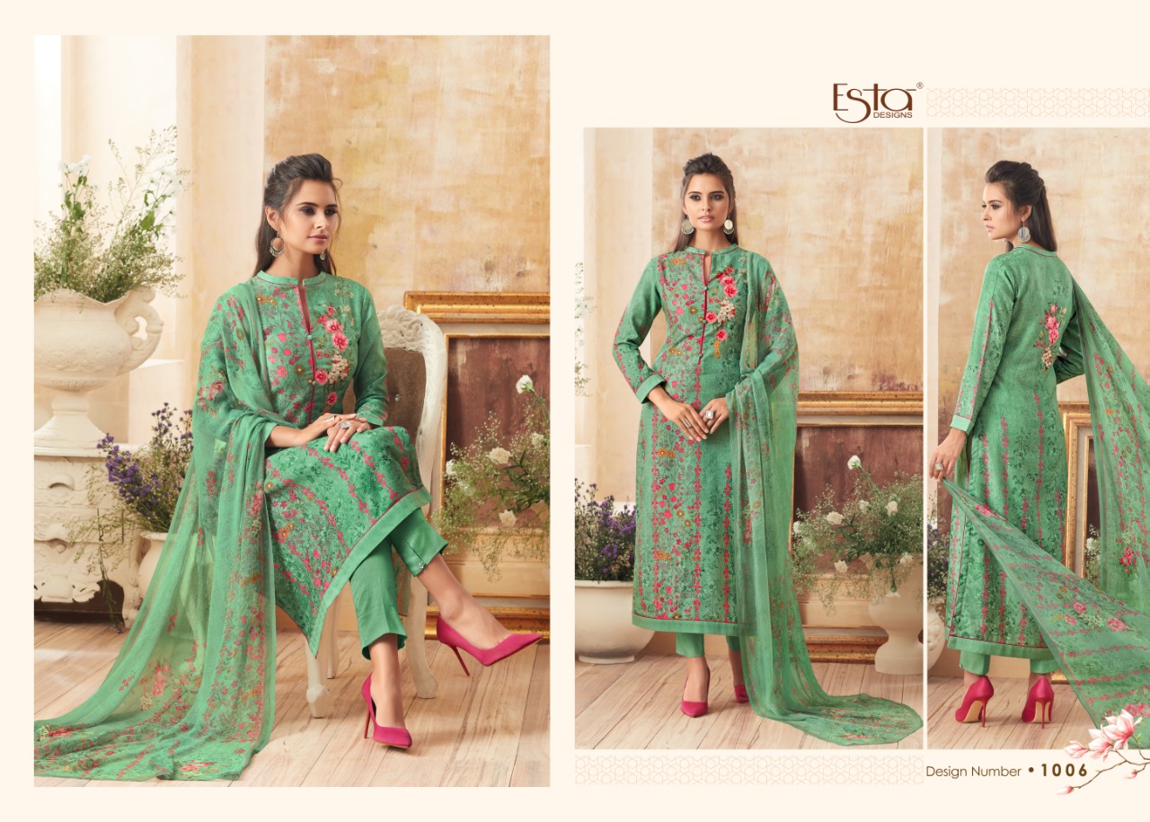 Florence By Esta Designs 1001 To 1012 Series Beautiful Winter Suits Collection Stylish Fancy Colorful Winter Wear & Ethnic Wear Pure Pashmina Embroidered Dresses At Wholesale Price