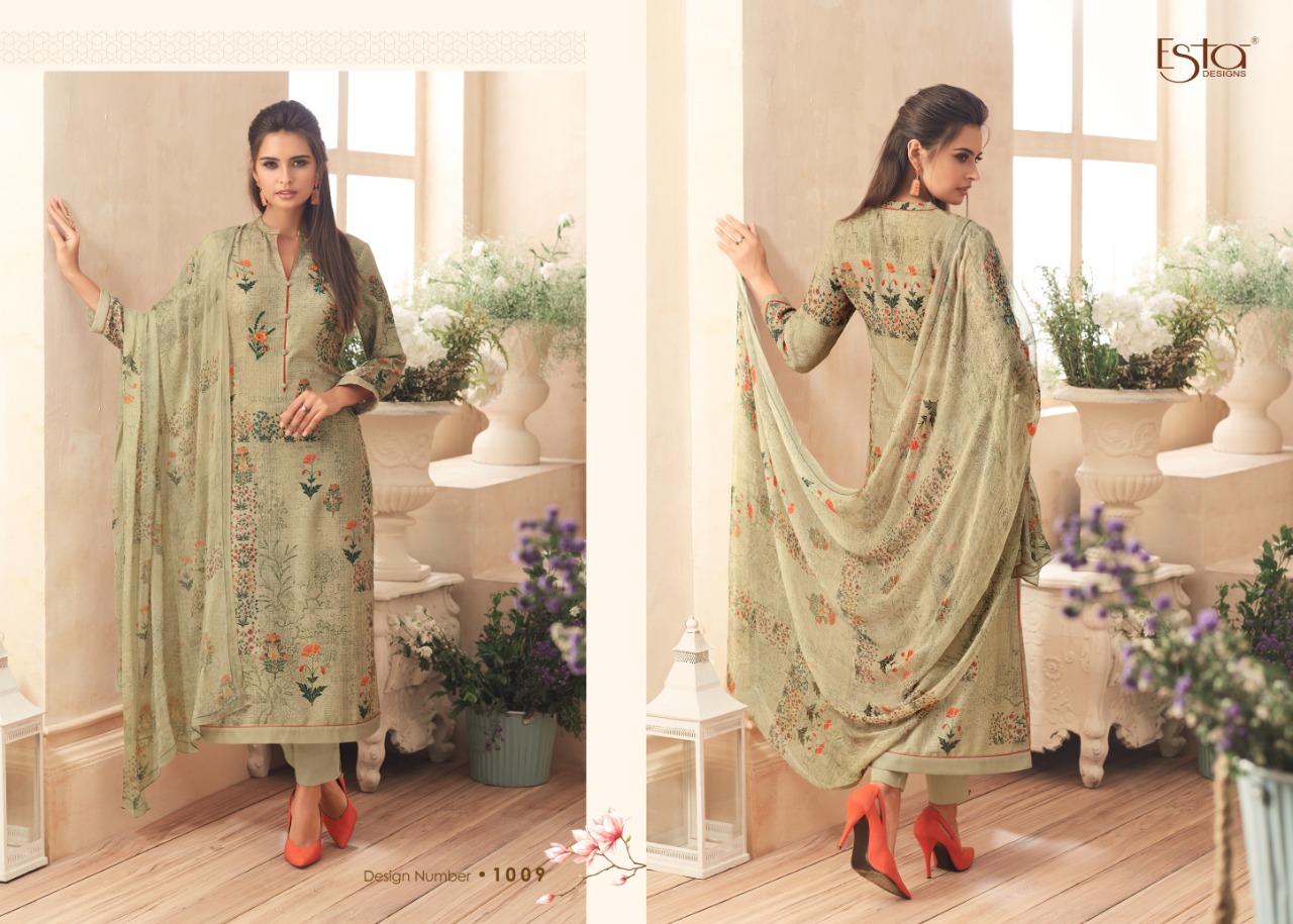 Florence By Esta Designs 1001 To 1012 Series Beautiful Winter Suits Collection Stylish Fancy Colorful Winter Wear & Ethnic Wear Pure Pashmina Embroidered Dresses At Wholesale Price