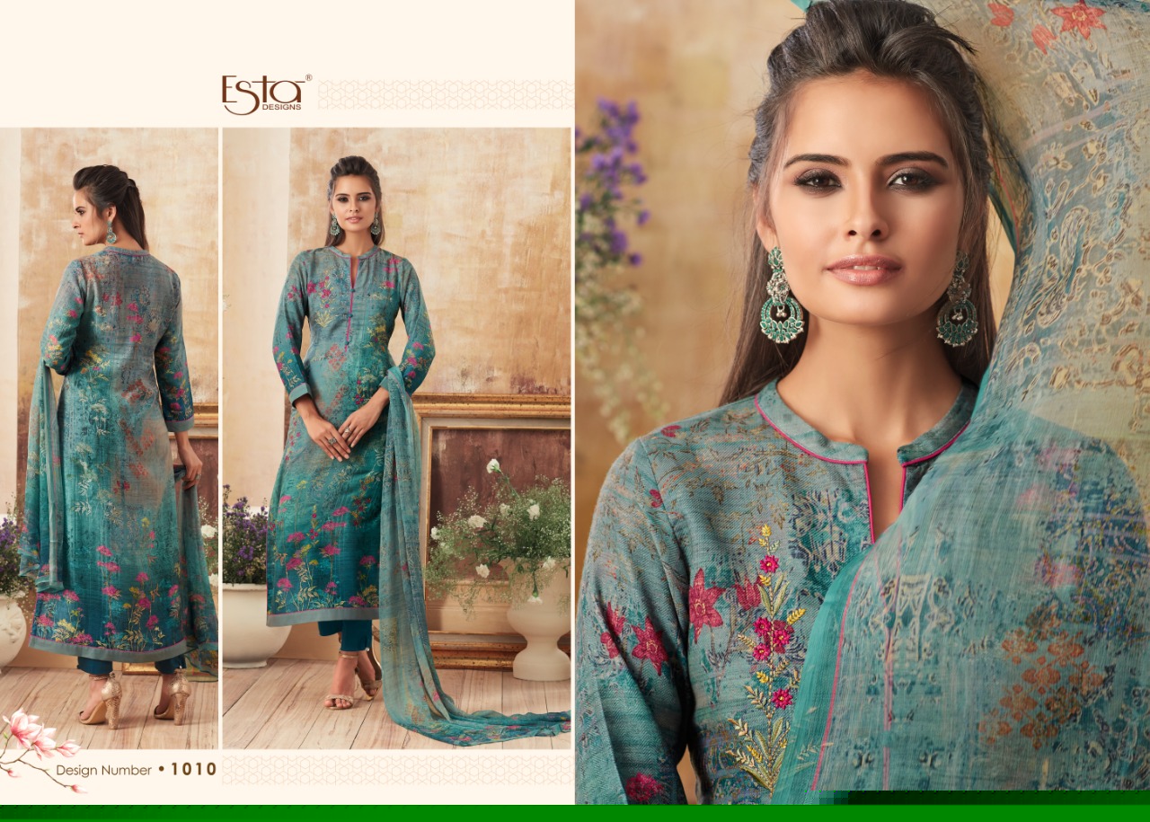 Florence By Esta Designs 1001 To 1012 Series Beautiful Winter Suits Collection Stylish Fancy Colorful Winter Wear & Ethnic Wear Pure Pashmina Embroidered Dresses At Wholesale Price