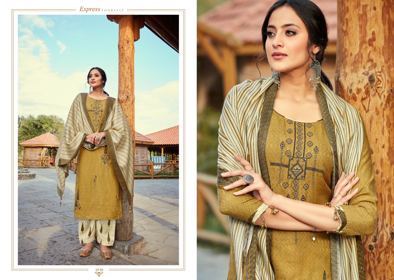 Florance By I.b Nx 3713 To 3720 Series Beautiful Stylish Fancy Colorful Casual & Party Wear & Ethnic Wear Pure Pashmina Printed With Embroidery Dresses At Wholesale Price