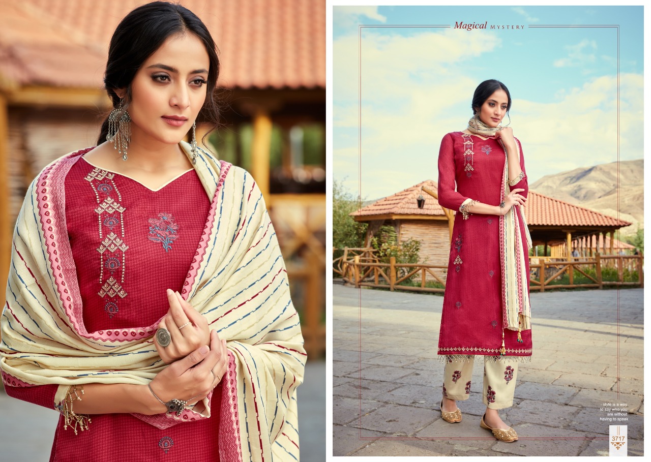 Florance By I.b Nx 3713 To 3720 Series Beautiful Stylish Fancy Colorful Casual & Party Wear & Ethnic Wear Pure Pashmina Printed With Embroidery Dresses At Wholesale Price