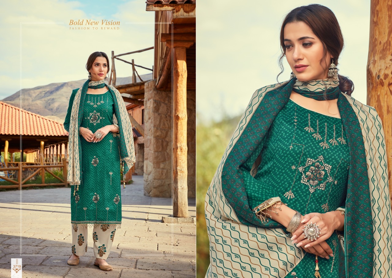 Florance By I.b Nx 3713 To 3720 Series Beautiful Stylish Fancy Colorful Casual & Party Wear & Ethnic Wear Pure Pashmina Printed With Embroidery Dresses At Wholesale Price