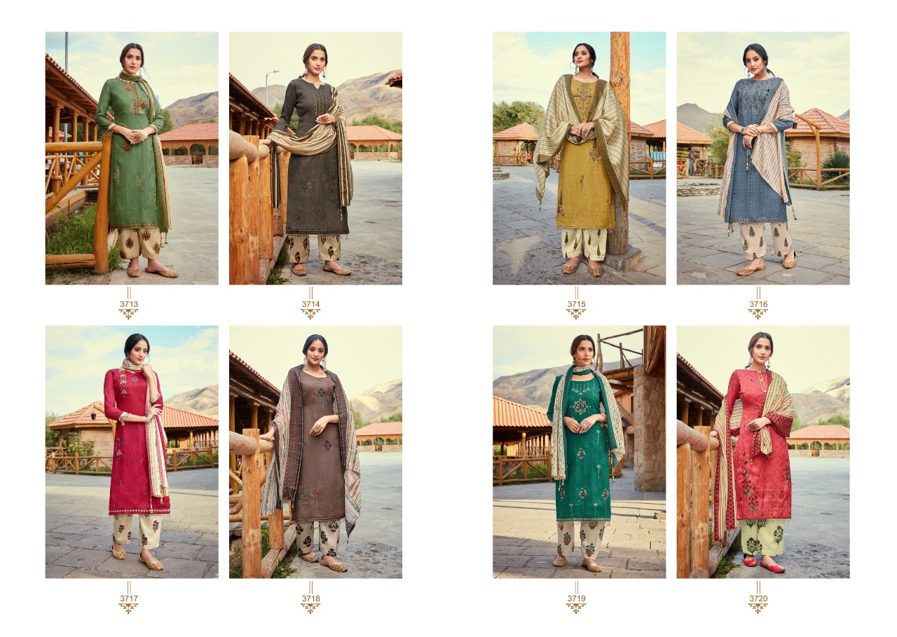 Florance By I.b Nx 3713 To 3720 Series Beautiful Stylish Fancy Colorful Casual & Party Wear & Ethnic Wear Pure Pashmina Printed With Embroidery Dresses At Wholesale Price