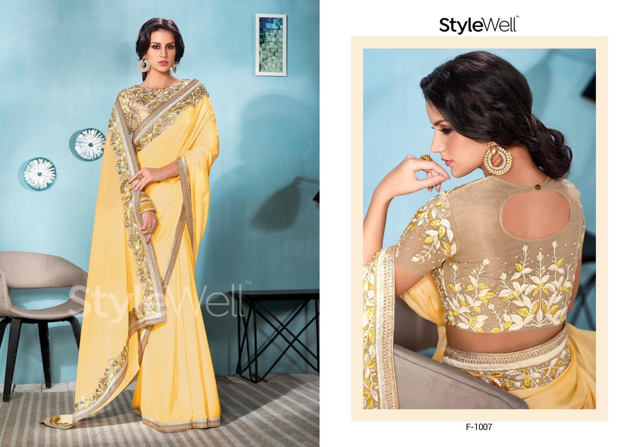 Florenciya By Stylewell 1001 To 1011 Series Indian Traditional Wear Collection Beautiful Stylish Fancy Colorful Party Wear & Occasional Wear Chiffon/silk Digital Printed Sarees At Wholesale Price