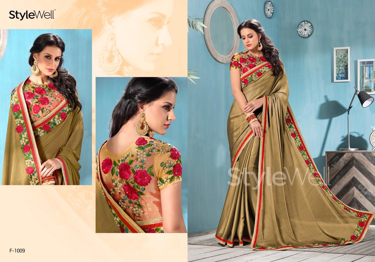 Florenciya By Stylewell 1001 To 1011 Series Indian Traditional Wear Collection Beautiful Stylish Fancy Colorful Party Wear & Occasional Wear Chiffon/silk Digital Printed Sarees At Wholesale Price
