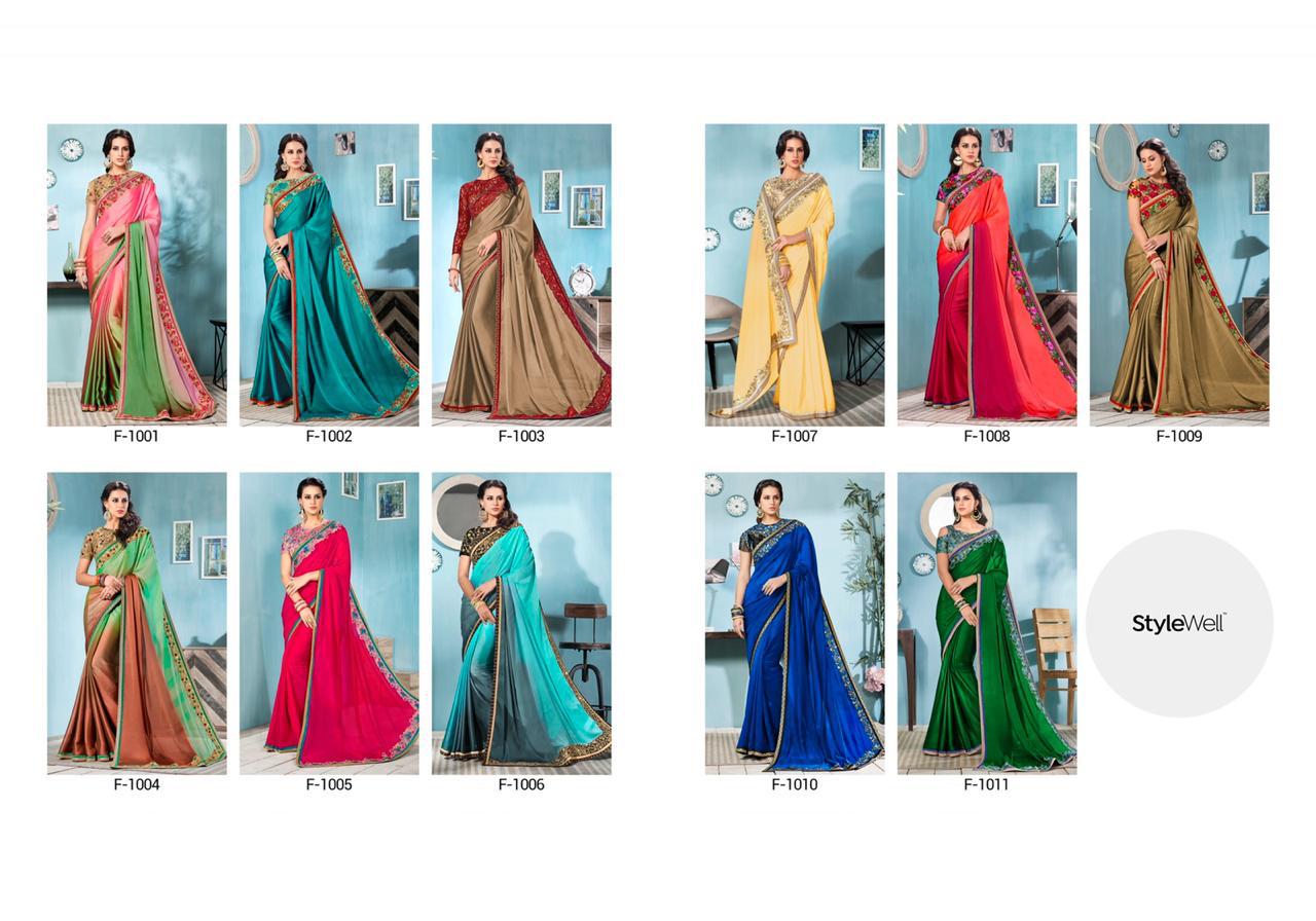Florenciya By Stylewell 1001 To 1011 Series Indian Traditional Wear Collection Beautiful Stylish Fancy Colorful Party Wear & Occasional Wear Chiffon/silk Digital Printed Sarees At Wholesale Price