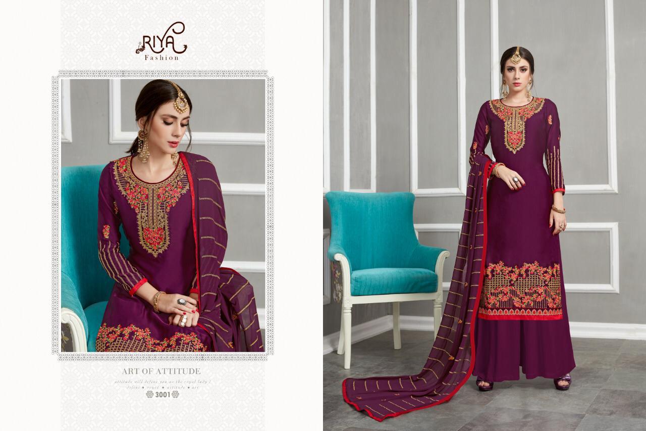 Sale Florida By Riya Fashion 3001 To 3007 Series Designer Sharara Suits Collection Beautiful Stylish Colorful Fancy Party Wear & Occasional Wear Satin Georgette Dresses At Wholesale Price