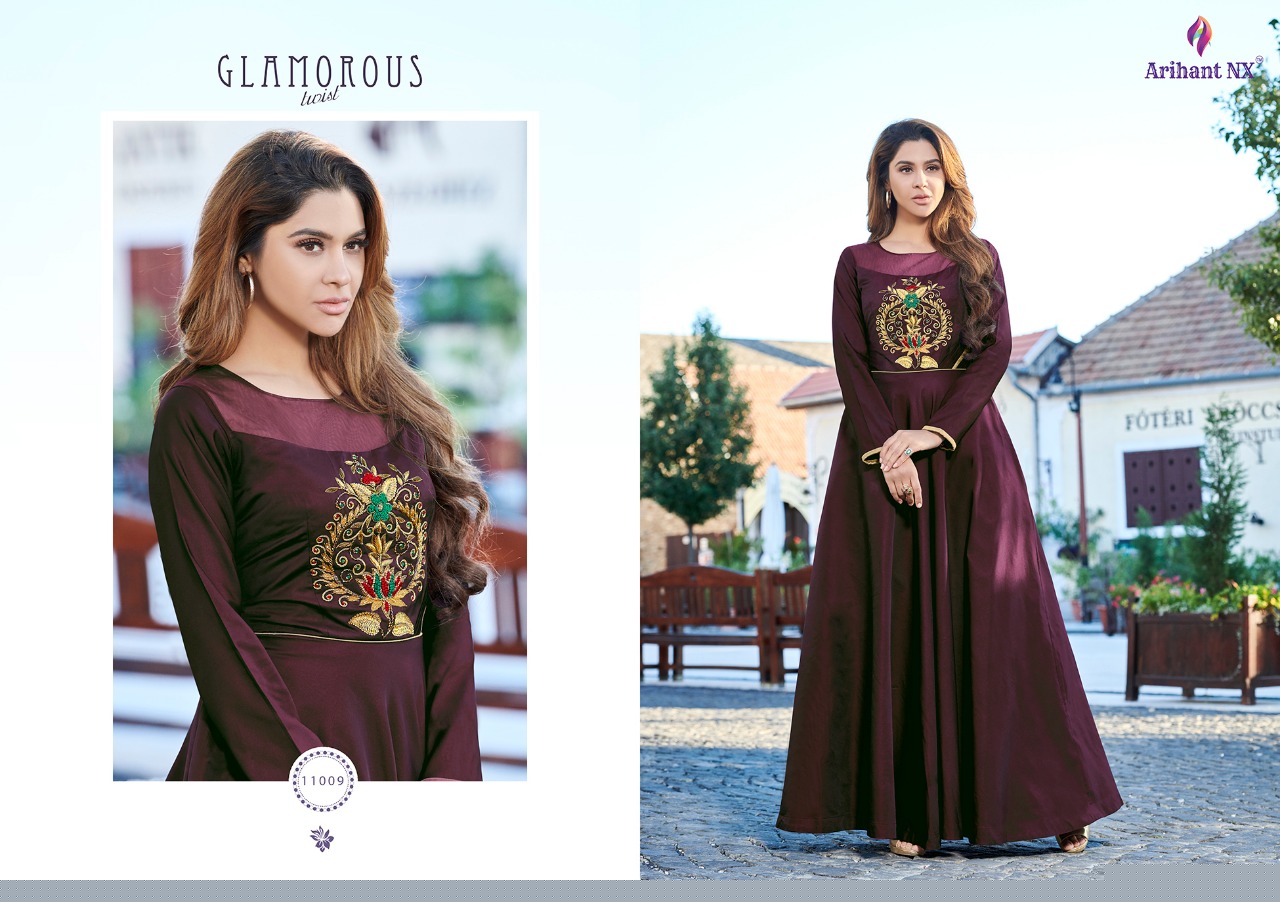 Forever Vol-2 By Arihant Designer 11009 To 11016 Series Designer Anarkali Suits Beautiful Stylish Fancy Colorful Party Wear & Occasional Wear Soft Silk Gowns At Wholesale Price