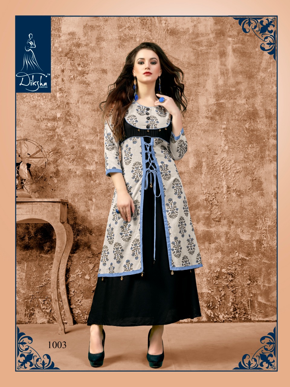 Free Style Vol-1 By Diksha Fashion 1001 To 1007 Series Beautiful Stylish Colorful Fancy Party Wear & Ethnic Wear & Ready To Wear Rayon Print With Embroidery Kurtis At Wholesale Price
