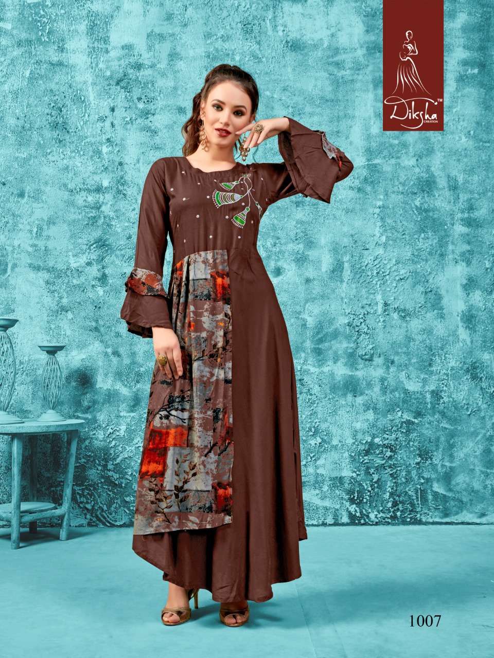 Free Style Vol-1 By Diksha Fashion 1001 To 1007 Series Beautiful Stylish Colorful Fancy Party Wear & Ethnic Wear & Ready To Wear Rayon Print With Embroidery Kurtis At Wholesale Price