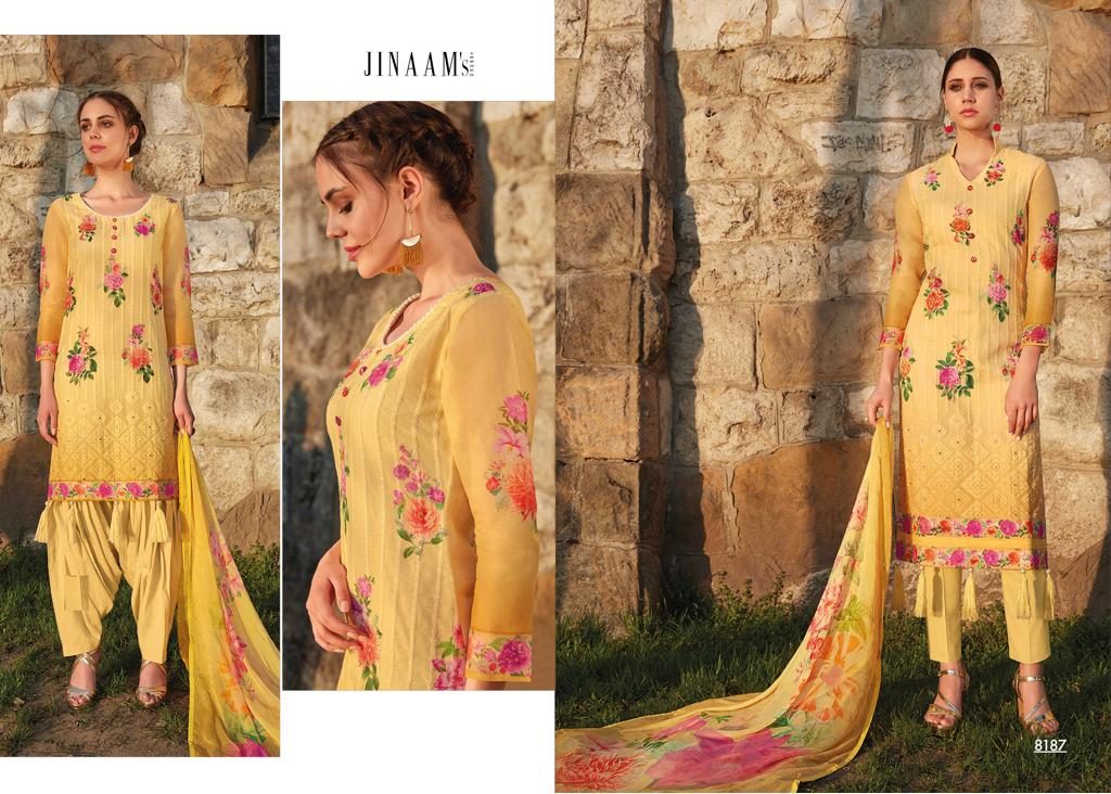 Freesia By Jinaam Dresses 8185 To 8193 Series Designer Suits Collection Beautiful Stylish Fancy Colorful Party Wear & Ethnic Wear Cotton Lawn Printed Dresses At Wholesale Price