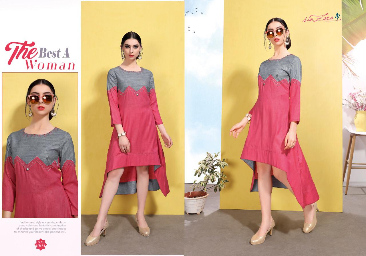 Funky Town By Sin Zara 1001 To 1008 Series Designer Beautiful Stylish Colorful Fancy Ready To Wear & Casual Wear & Ethnic Wear Cotton Kurtis At Wholesale Price