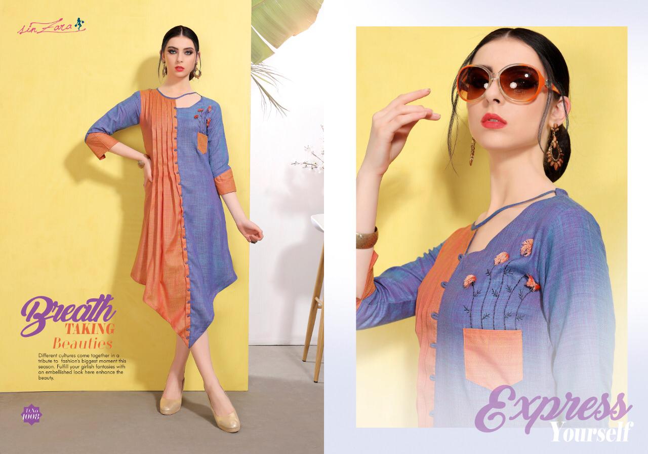 Funky Town By Sin Zara 1001 To 1008 Series Designer Beautiful Stylish Colorful Fancy Ready To Wear & Casual Wear & Ethnic Wear Cotton Kurtis At Wholesale Price