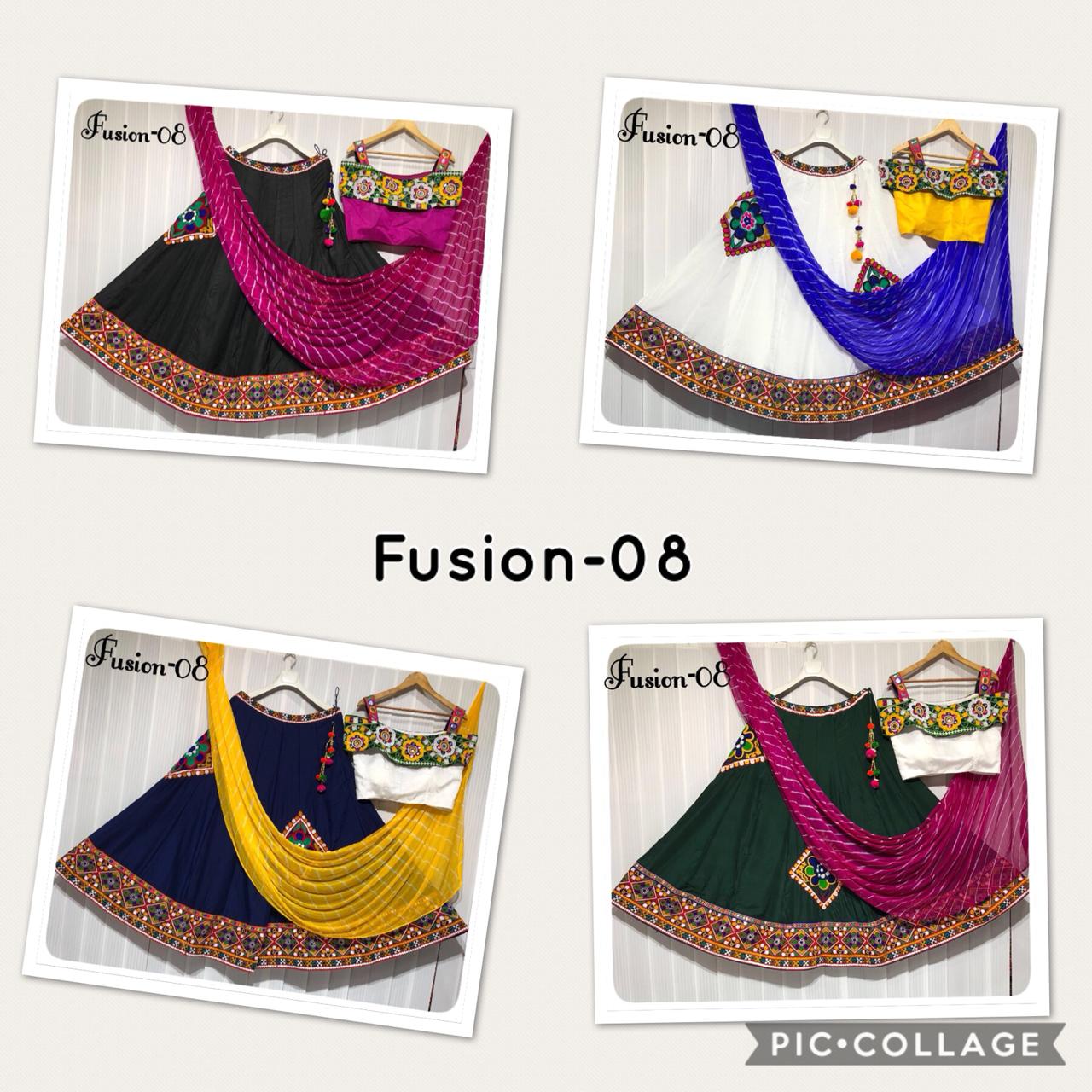 Fusion Vol-08 By Fashid Wholesale 08-a & 08-d Series Designer Beautiful Navratri Collection Occasional Wear & Party Wear Pure Muslin Silk Embroidered Lehengas At Wholesale Price
