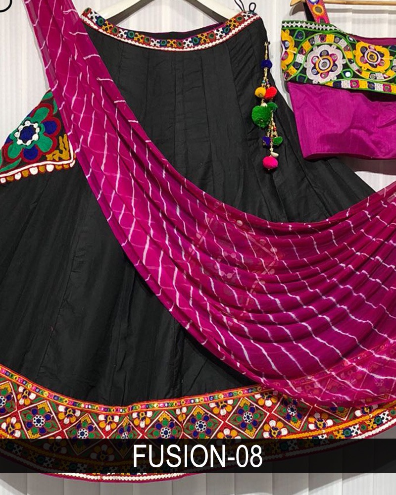 Fusion Vol-08 By Fashid Wholesale 08-a & 08-d Series Designer Beautiful Navratri Collection Occasional Wear & Party Wear Pure Muslin Silk Embroidered Lehengas At Wholesale Price