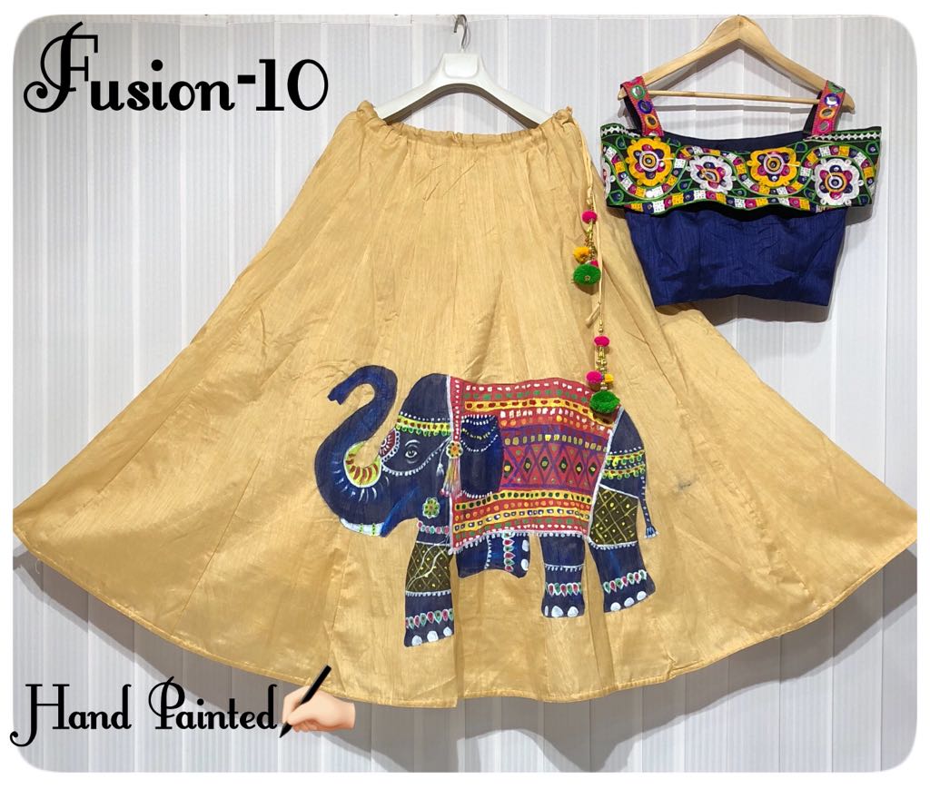 Fusion Vol-10 By Fashid Wholesale 10-a & 10-g Series Designer Beautiful Navratri Collection Occasional Wear & Party Wear Pure Muslin Silk Hand Printed Lehengas At Wholesale Price