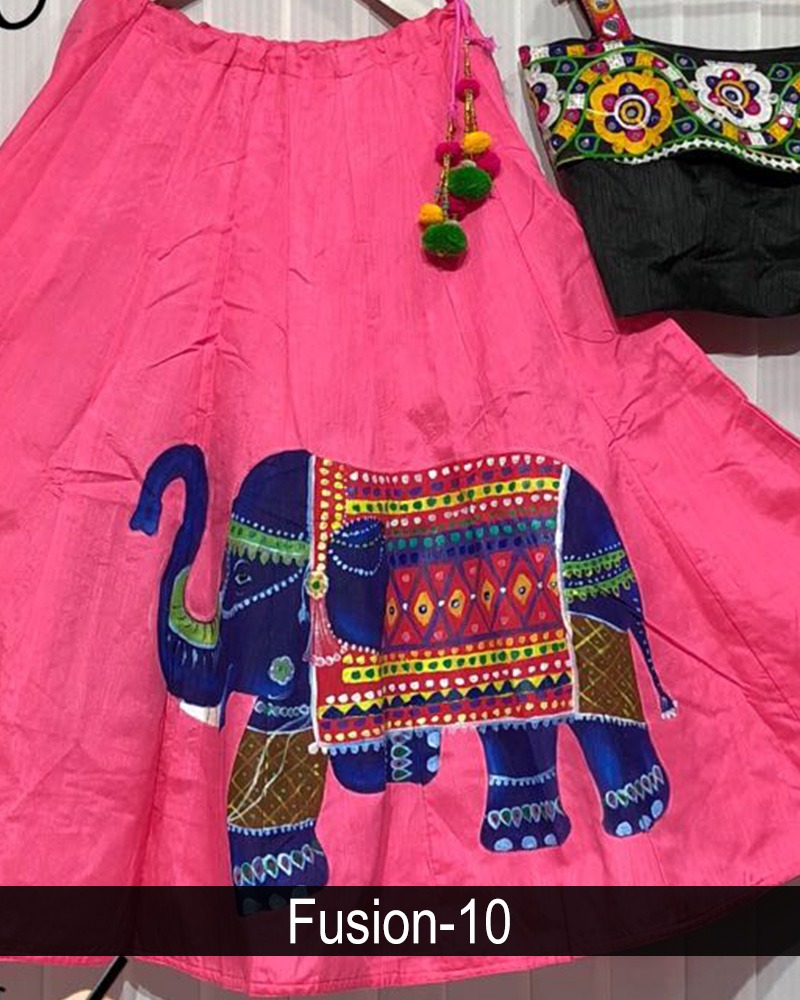 Fusion Vol-10 By Fashid Wholesale 10-a & 10-g Series Designer Beautiful Navratri Collection Occasional Wear & Party Wear Pure Muslin Silk Hand Printed Lehengas At Wholesale Price